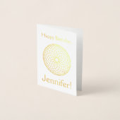 Gold Foil "Joyeux anniversaire, Jennifer !" Carte (Devant)