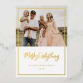 Gold Foil Joyeux Carte photo de Noël (Recto)