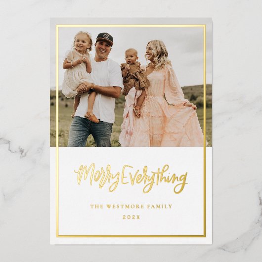 Gold Foil Joyeux Carte photo de Noël (Recto)