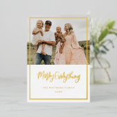 Gold Foil Joyeux Carte photo de Noël (Debout devant)
