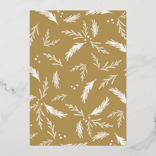 Gold Foil Joyeux Carte photo de Noël (Verso)