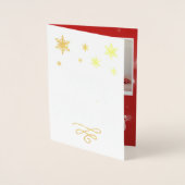 Gold Foil Joyeux Noël Snowflake Carte photo (Devant)