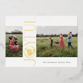 Gold Foil Joyful Fern Carte photo de vacances (Recto)