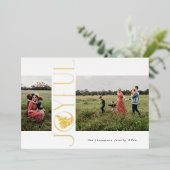 Gold Foil Joyful Fern Carte photo de vacances (Debout devant)