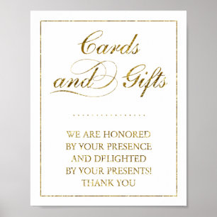 Gold Foil Kaarten en cadeaubonnen voor bruiloft Poster