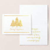 Gold Foil Kerstbomen Vrolijke kerst Kaart (Display)