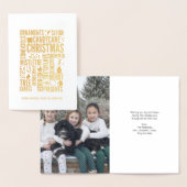 Gold Foil Kerstwoorden Holiday Greeting Kaart (Display)