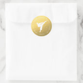 Gold Foil Kickboxing - Martial Arts Address Label (Tas)