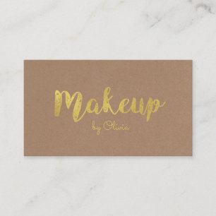 Gold Foil Kraft Makeup Artiest Visitekaartjes