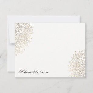 Gold Foil  Lace Elegant Custom Note Card Notitiekaartje