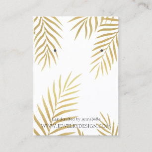 Gold Foil Leaf Earring Jeweling Display Custom Visitekaartje