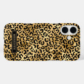 Gold Foil Leopard Print Monogrammed Case-Mate iPhone Case (Achterkant (horizontaal))