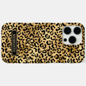 Gold Foil Leopard Print Monogrammed Case-Mate iPhone Case (Achterkant (horizontaal))