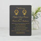 Gold Foil Lesbian Engagement Party Invitation (Debout devant)