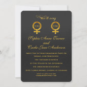 Gold Foil Lesbian Engagement Party Invitation (Devant)