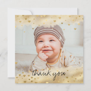 Gold Foil Lijst Baby Photo Square Hartelijk dank