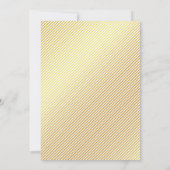 Gold Foil  Lijst Striped Wedding Invitation Kaart (Achterkant)