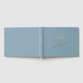 Gold Foil Livre d'invité Dusty Blue Monogram Maria (Complet)