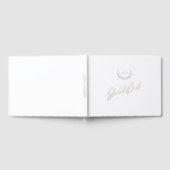 Gold Foil Livre d'invité Dusty Blue Monogram Maria (Complet)
