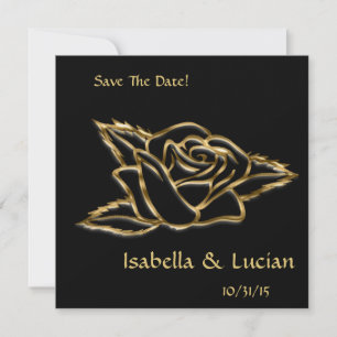 Gold Foil Look Rose Élégant Goth Invitations
