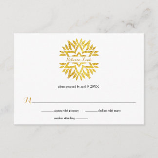 Gold Foil Look Star Mandala Bat mitzvah Réponse RS