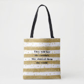 Gold Foil LOOK, White, Stripes, Confetti Canvas ta Draagtas (Voorkant)