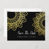 Gold Foil Mandala-ventilator bespaart de datum Aankondigingskaart (Voorkant / Achterkant)