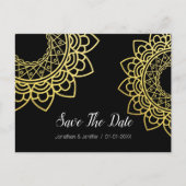 Gold Foil Mandala-ventilator bespaart de datum Aankondigingskaart (Voorkant)