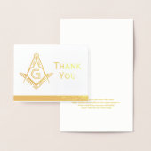 Gold Foil Masonic Merci Cartes | Note de freemason (Affichage)