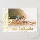Gold Foil Mele Kalikimaka Carte photo (Recto)
