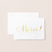 Gold Foil MERCI Calligraphie Carte de remerciement (Devant avec enveloppe)