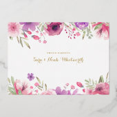 Gold Foil Merci floral Photo Faire-part bébé (Verso)