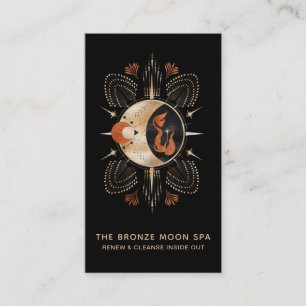 *~* Gold Foil Mermaid Bronze Star Moon Spa Visitekaartje