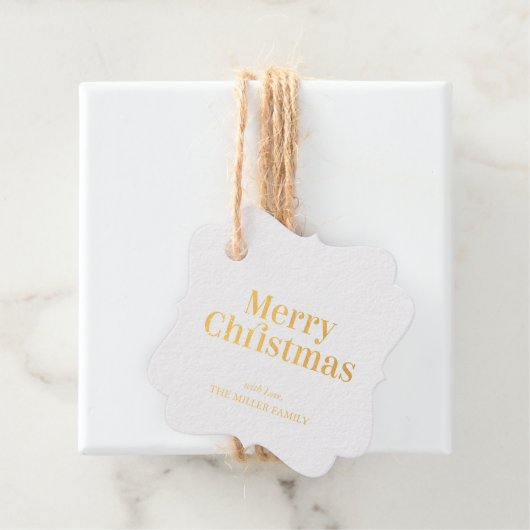 Gold Foil Merry kerstfeestdag cadeautjes Labels (Met doos)