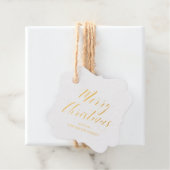 Gold Foil Merry kerstfeestdag cadeautjes Labels (Met doos)