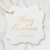Gold Foil Merry kerstfeestdag cadeautjes Labels (Voorkant)