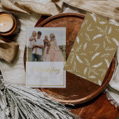 Gold Foil Merry kerstfeestdag fotokaart Folie Feestdagenkaart