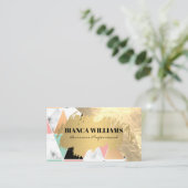 Gold Foil | Modern patroongeometrisch Visitekaartje (Staand voorkant)