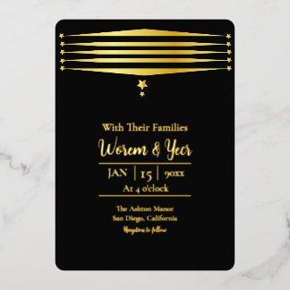 Gold Foil Moderne Luxe Vector Invitation Card