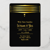 Gold Foil Moderne Luxe Vector Invitation Card (Recto)