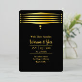 Gold Foil Moderne Luxe Vector Invitation Card (Debout devant)