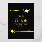 Gold Foil Moderne Luxe Vector Invitation Card (Verso)