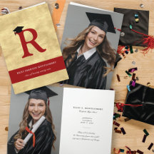 Gold Foil Monogram Alfabet R Modern Photo Afstudee