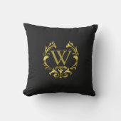 Gold Foil Monogram Embleem | Kies uw kleur Buitenkussen (Voorkant)