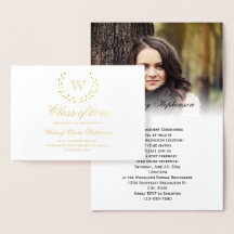 Gold Foil Monogram Foto College Graduatie