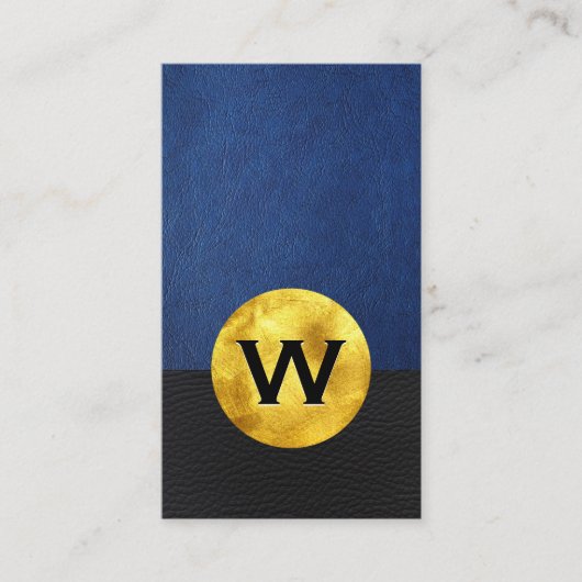 Gold Foil Monogram | Lederkleurblok Visitekaartje (Voorkant)