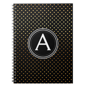 Gold Foil Monogram Polka Dot Notitieboek