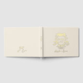 Gold Foil Monogramme Beige Mariage Livre d'or (Complet)