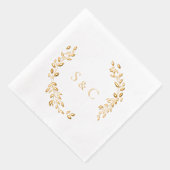Gold Foil Monogramme Wreath Mariage élégant (Droite)