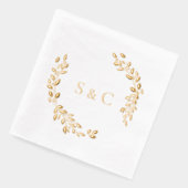 Gold Foil Monogramme Wreath Mariage élégant (Gauche)